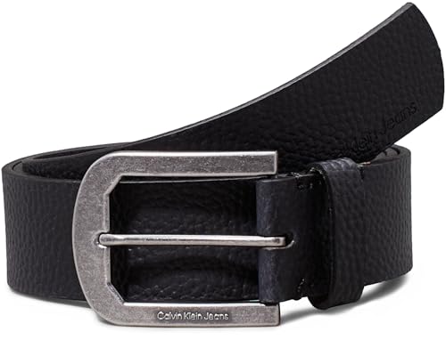 Calvin Klein Jeans Herren Gürtel Classic Pin Buckle Leather Belt aus Leder, Schwarz (Black), 115 cm von Calvin Klein
