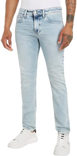 Calvin Klein Jeans Herren Jeans Slim Tapered Fit, Blau (Denim Light), 36W/32L von Calvin Klein