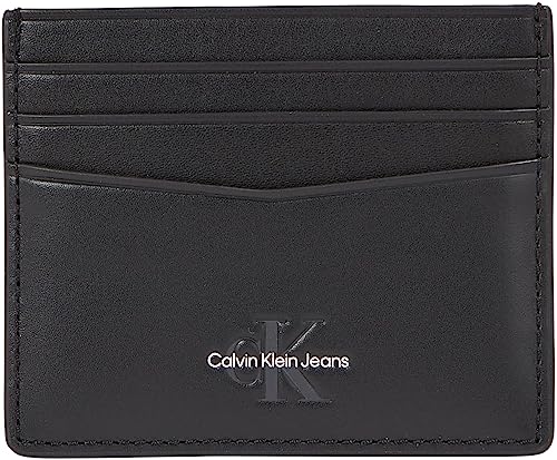 Calvin Klein Jeans Herren Kartenetui Monogram Soft aus Leder, Schwarz (Black), Onesize von Calvin Klein