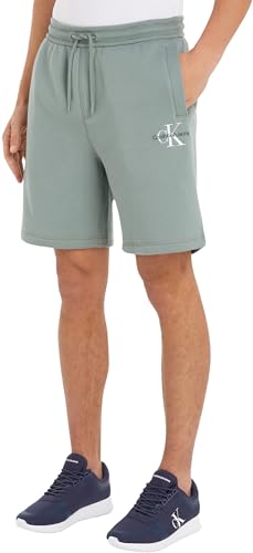 Calvin Klein Jeans Herren Sweatshorts Monologo Short Taillenbund, Grau (Slate Gray), XXL von Calvin Klein