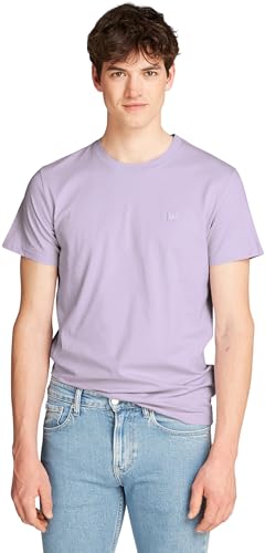 Calvin Klein Jeans Herren T-Shirt Kurzarm Ck Embro Badge Rundhalsausschnitt, Violett (Pastel Lilac), L von Calvin Klein