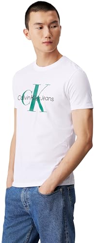 Calvin Klein Jeans Herren T-Shirt Kurzarm Rundhalsausschnitt, Weiß (Bright White), 5XL von Calvin Klein