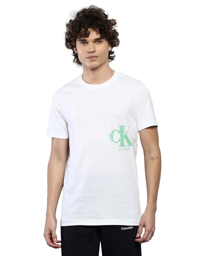 Calvin Klein Jeans Herren T-Shirt Spray Weiss (10) M von Calvin Klein