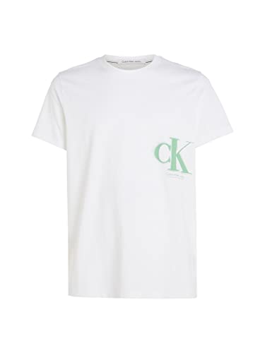 Calvin Klein Jeans Herren T-Shirt Spray Weiss (10) XXL, J30J322875 von Calvin Klein Jeans