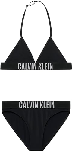 Calvin Klein Jeans Mädchen Bikini Nylon Triangle Bikini-Set, Schwarz (Pvh Black), 8-10 Jahre von Calvin Klein