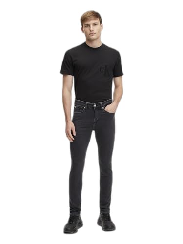 Calvin Klein Herren Jeans Hose Skinny Mid Waist, Grau (Denim Grey), 31W/32L von Calvin Klein