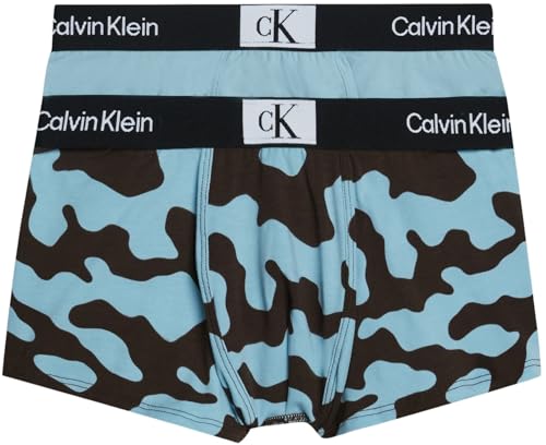 Calvin Klein Jungen 2Pk Trunk Retroshorts, Blue, 8-10 von Calvin Klein