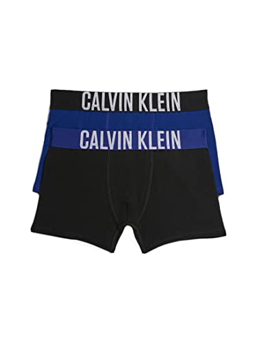 Calvin Klein Jungen 2er Pack Boxershorts Trunks Baumwolle mit Stretch, Mehrfarbig (Boldblue/PVH Black), 8-10 Jahre von Calvin Klein