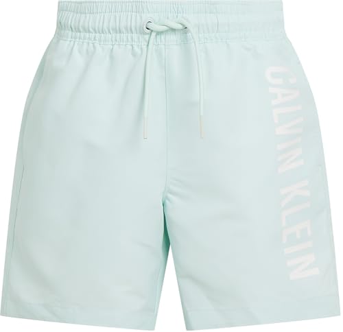 Calvin Klein Jungen Badehose Medium Drawstring mit Tunnelzug, Grau (Moonlight Jade), 12-14 Jahre von Calvin Klein