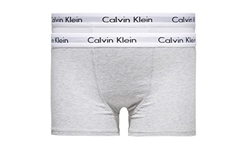 Calvin Klein Jungen 2er Pack Boxershorts Trunks Baumwolle mit Stretch, Mehrfarbig (White/Grey Heather), 8-10 Jahre von Calvin Klein