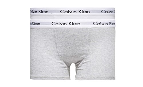 Calvin Klein Jungen 2er Pack Boxershorts Trunks Baumwolle mit Stretch, Mehrfarbig (White/Grey Heather), 12-14 Jahre von Calvin Klein