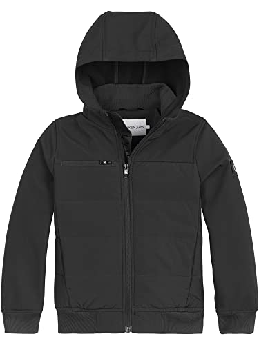 Calvin Klein Jungen Jacke Kapuze Mixed Media Softshell Jacket 12 Jahre Schwarz von Calvin Klein