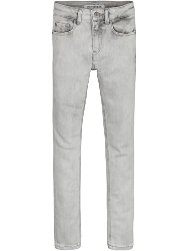 Calvin Klein Jungen Jeans Hose Skinny Cloud Light Grey Strech Gr. 16 Jahre Grau von Calvin Klein