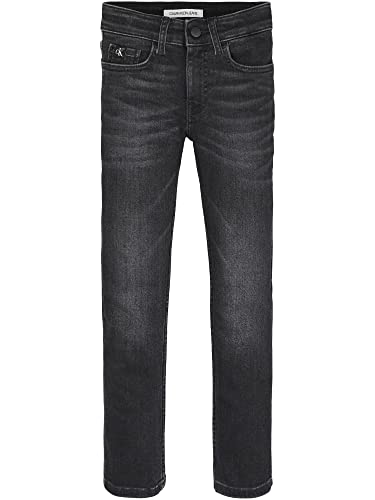 Calvin Klein Jungen Jeans Hose Slim Dark Grey Rec Stretch 10 Jahre Schwarz von Calvin Klein