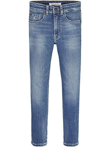 Calvin Klein Jungen Jeans Hose Tabered Oil Blue Stretch 12 Jahre Blau von Calvin Klein