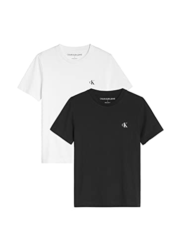 Calvin Klein Jungen T-Shirt Kurzarm 2er Pack Monogram Top Mehrfarbig 14 Jahre von Calvin Klein