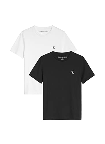 Calvin Klein Junge 2er Monogramm-Ball T-Shirt, weiß-White (White), 16 Jahre von Calvin Klein