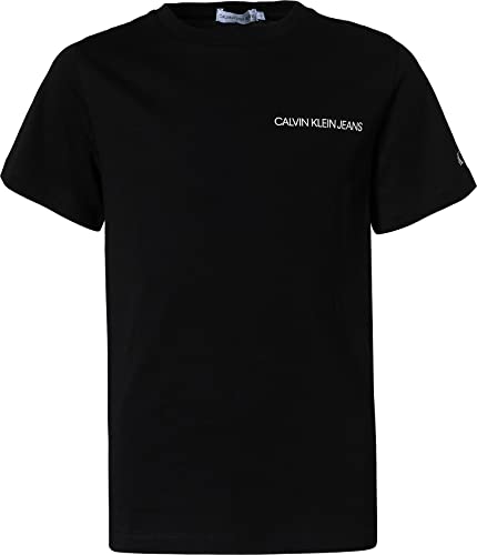 Calvin Klein Jungen T-Shirt Kurzarm Chest Logo Top Rundhalsausschnitt, Schwarz (Ck Black), 10 Jahre von Calvin Klein