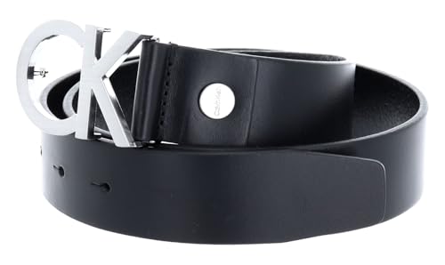 Calvin Klein Damen Gürtel Ck Logo Belt 3.5 cm Ledergürtel, Schwarz (Black), 90 cm von Calvin Klein