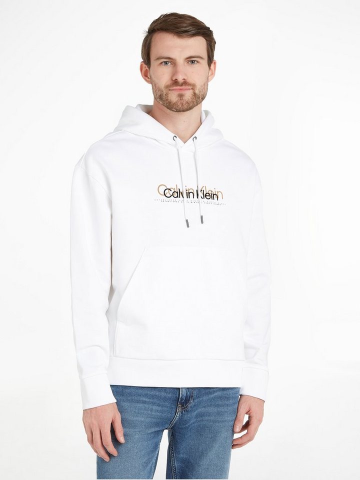 Calvin Klein Kapuzensweatshirt DOUBLE FLOCK LOGO HOODIE mit Markenlabel von Calvin Klein