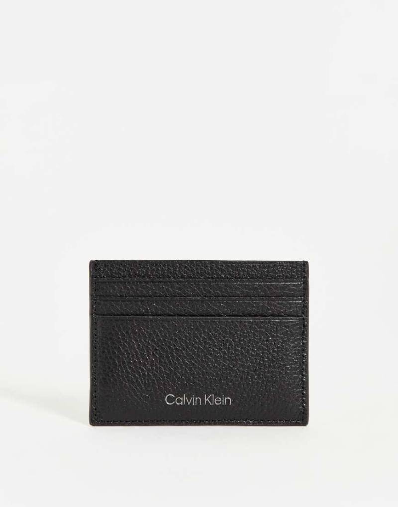 Calvin Klein - Kartenetui aus Leder in Schwarz von Calvin Klein