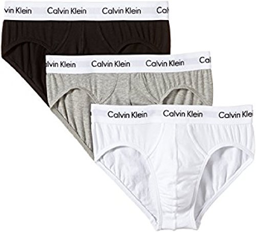 Calvin Klein Konfektion 3 Slips Mann Tripack Unterhose CK Artikel U2661G 3P HIP Brief, 998 Nero/Bianco/Grigio - Black/White/Grey, L von Calvin Klein