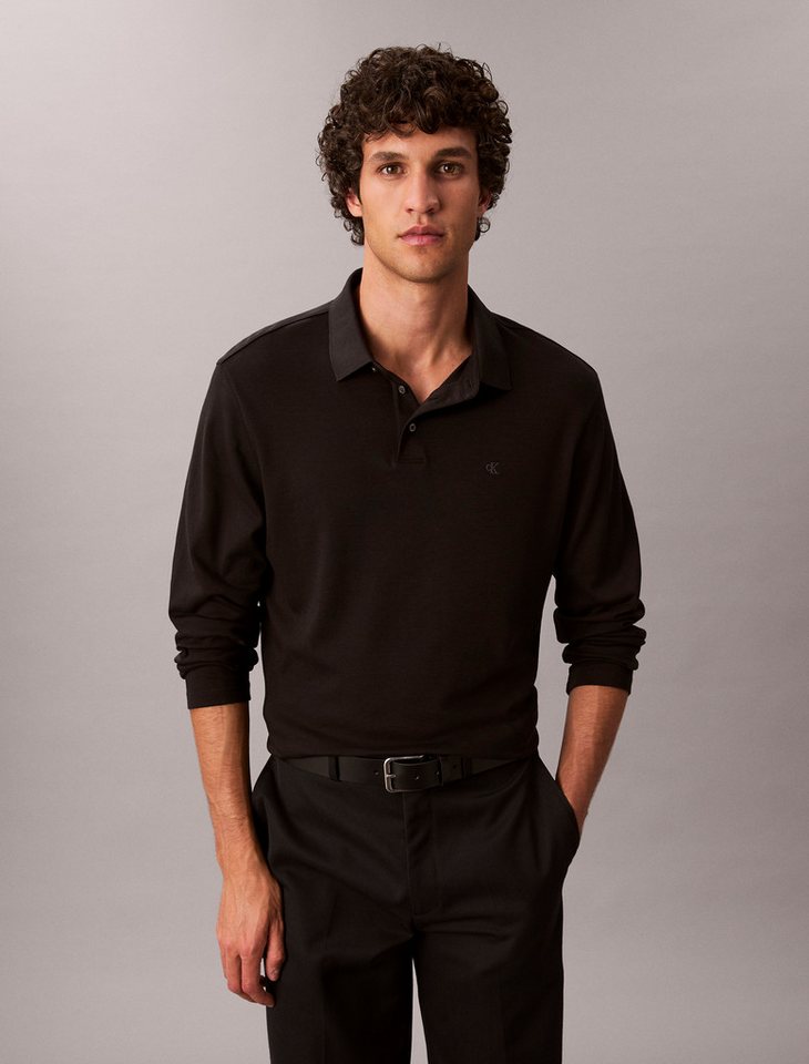 Calvin Klein Langarm-Poloshirt LS SUPIMA COTTON SOLID POLO regular fit mit Rundhalsausschnitt von Calvin Klein