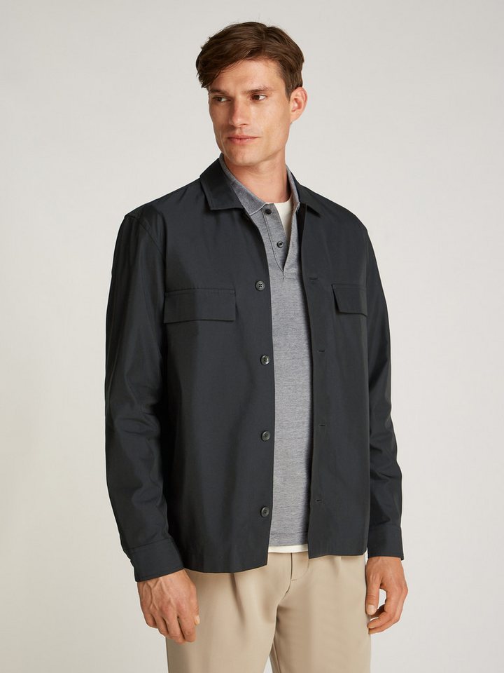 Calvin Klein Langarmhemd COTTON BLEND OVERSHIRT mit Logoprint von Calvin Klein