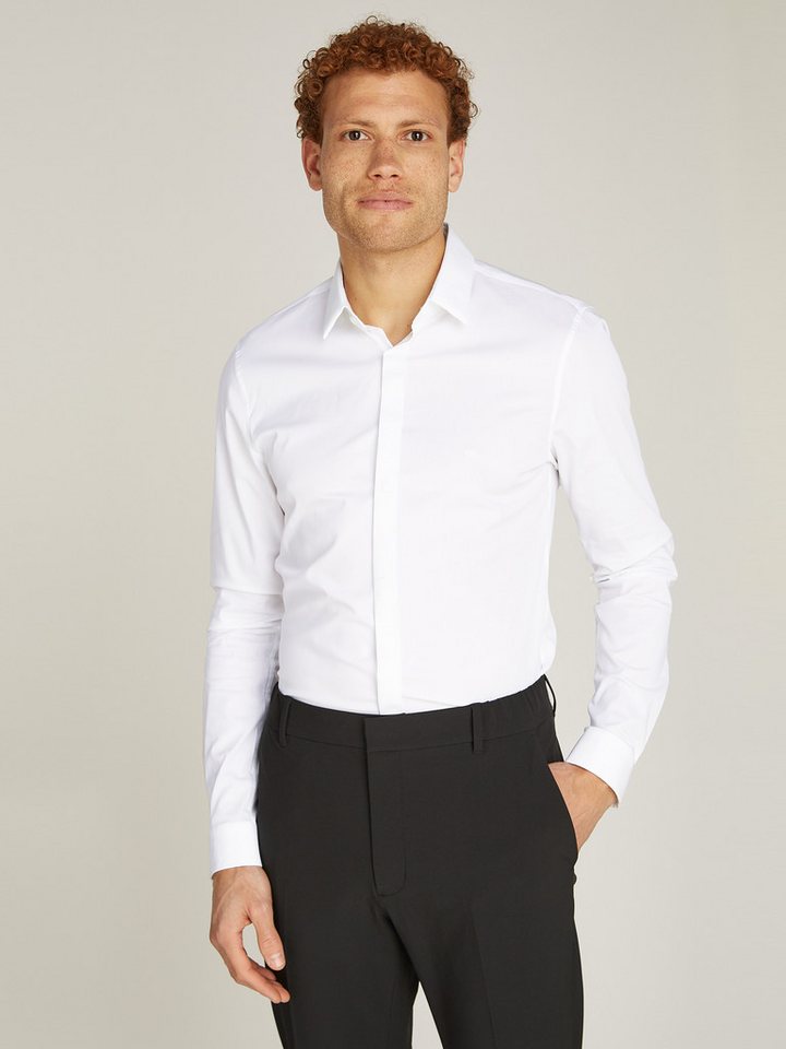Calvin Klein Langarmhemd POPLIN HP EXTRA SLIM SHIRT mit Logostickerei von Calvin Klein
