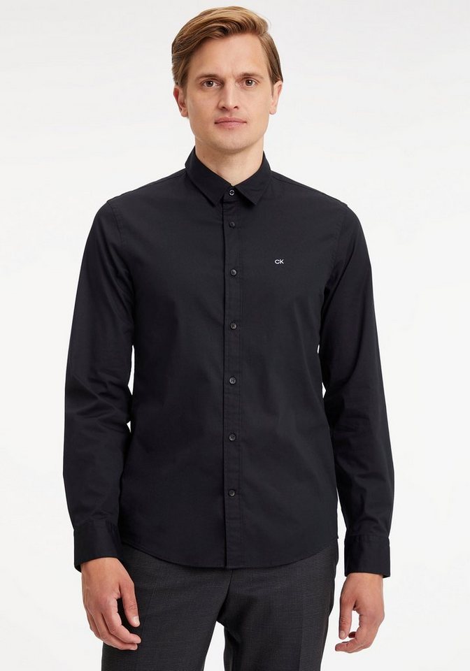Calvin Klein Langarmhemd SLIM FIT STRETCH POPLIN mit Kentkragen von Calvin Klein
