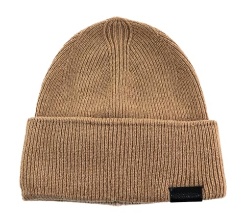 Calvin Klein Leather Patch Docker Beanie Natural Khaki von Calvin Klein
