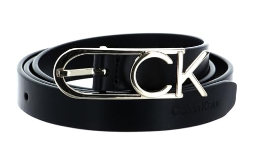 Calvin Klein Leder Gürtel Re-Lock Capital CK Logo Belt 2CM W75 CK Black schwarz von Calvin Klein