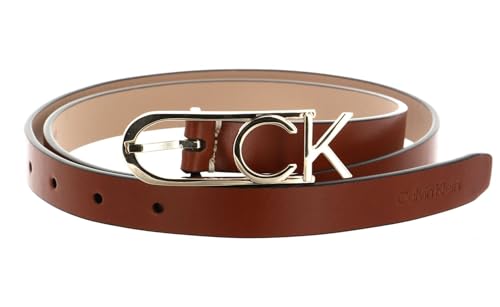 Calvin Klein Leder Gürtel Re-Lock Capital CK Logo Belt 2CM W90 Cognac braun von Calvin Klein