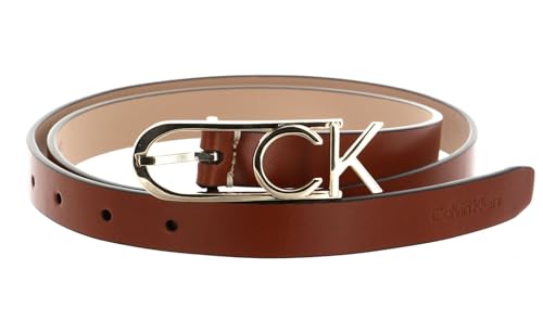 Calvin Klein Leder Gürtel Re-Lock Capital CK Logo Belt 2CM W95 Cognac braun von Calvin Klein