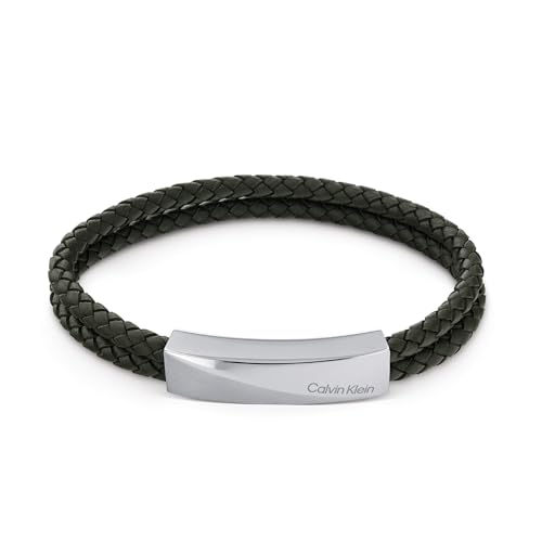 Calvin Klein Lederarmband für Herren Kollektion WRAPPED & BRAIDED Grün - 35000099 von Calvin Klein