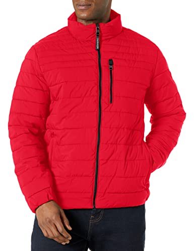 Calvin Klein Leichte, wasserabweisende Daunenjacke für Herren, tiefes rot, S von Calvin Klein