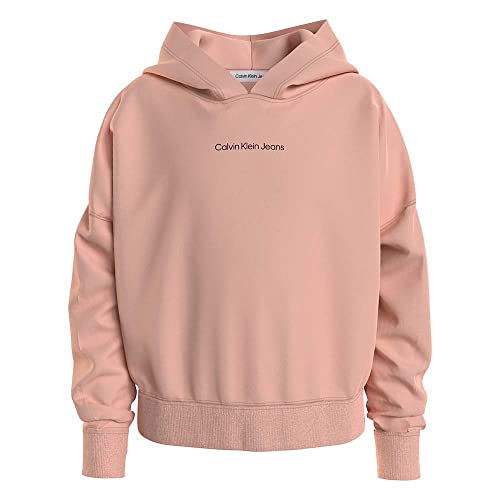 Calvin Klein Logo Boxy Sweatshirt mit Kapuze und Logo vorne schwarz., orange, 12 Jahre von Calvin Klein