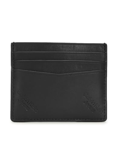 Calvin Klein Logo Print Cardcase 6Cc Herren Geldbörse, Schwarz, Einheitsgröße, schwarzes, Tek Beden, Casual von Calvin Klein