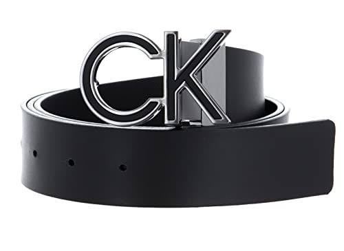 Calvin Klein Logo Rev CK Metal Inlay 35MM W110 Black Smooth / Black Textured von Calvin Klein