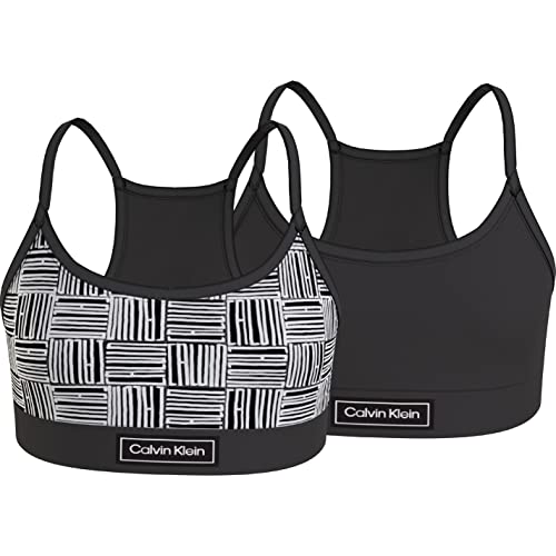 Calvin Klein Mädchen 2Pk Bralette-Heritage G80G800565 Andere BHS, Schwarz (Calvininformblackaop/Pvhblack), 8-10 Jahre von Calvin Klein Jeans