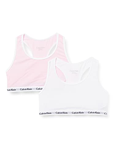 Calvin Klein Mädchen 2PK Bralette Unterwäsche, Romanticpink/Pvhwhite, 14-16 von Calvin Klein