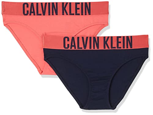 Calvin Klein Mädchen 2PK G80G800567 Bikini Hose, Rosa (Pinkdawn/Navyiris), 8-10 Jahre (2er Pack) von Calvin Klein Jeans