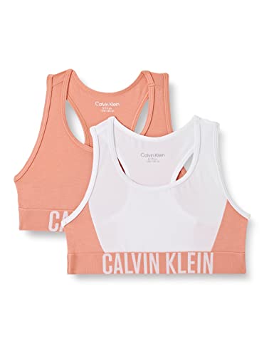 Calvin Klein Mädchen 2Pk Bralette G80G800570 Andere BHS, Rosa (Pinkmocha/Pvhwhite), 8-10 Jahre (2er Pack) von Calvin Klein Jeans