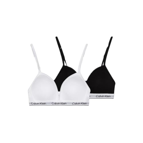 Calvin Klein Mädchen 2er Pack BH Bralettes Triangel, Mehrfarbig (Pvhblack/Pvhclassicwhite), 10-12 Jahre von Calvin Klein