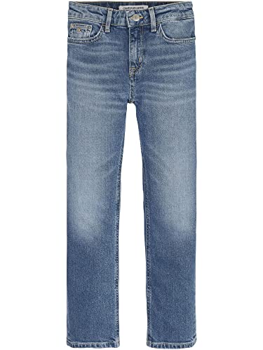 Calvin Klein Mädchen Jeans Hose Relaxed HR Washed Blue Comfort Gr. 12 Jahre Blau von Calvin Klein