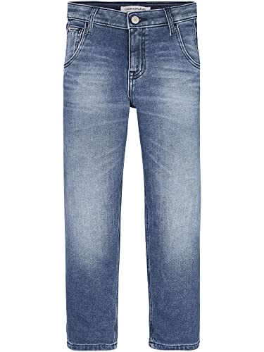 Calvin Klein Mädchen Jeanshose Barrel Ath Mid Blue Stretch Gr. 10 Jahre Blau von Calvin Klein