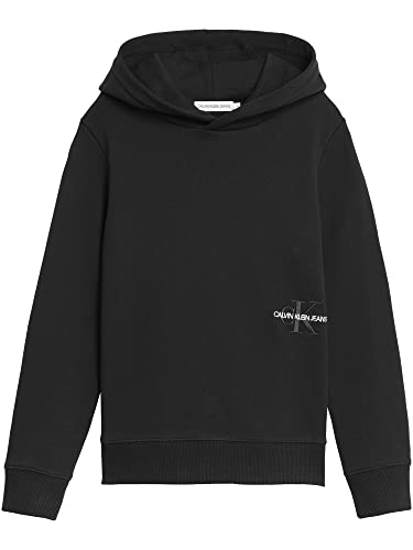 Calvin Klein Mädchen Pullover Kapuze Monogram Embroidery Hoodie 16 Jahre Schwarz von Calvin Klein