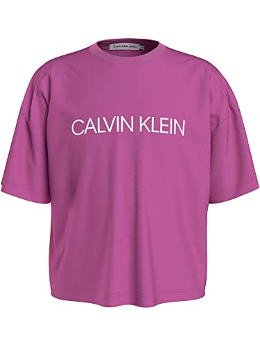 Calvin Klein Mädchen T-Shirt Kurzarm Institutional Logo Boxy T-Shirt Pink 12 Jahre von Calvin Klein