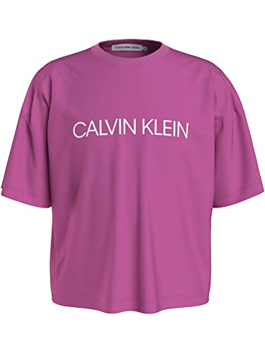 Calvin Klein Mädchen T-Shirt Kurzarm Institutional Logo Boxy T-Shirt Pink 14 Jahre von Calvin Klein