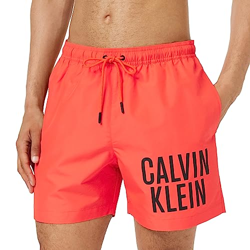 Calvin Klein Herren Badehose Lang, Orange (Bright Vermillion), S von Calvin Klein